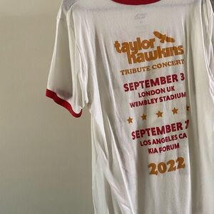 Taylor Hawkins White and Red Tribute Concert T-Shirt Medium